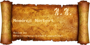 Neményi Norbert névjegykártya